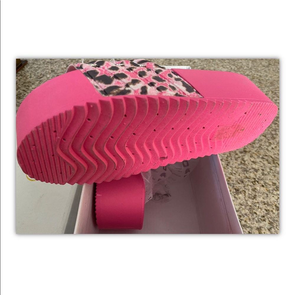 Pink Leopard Rhinestone-Accent Platform Slide - Picture 4 of 6